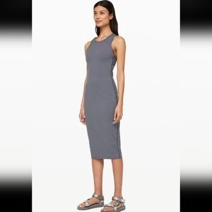 Lululemon Athletica Charcoal Midi Picnic Play Dress Grey Size 2 Nwt
